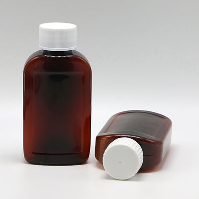 100cc PET Amber/Orange Maple Cough Syrup Bottle con cappuccio CRC e sigillo termico