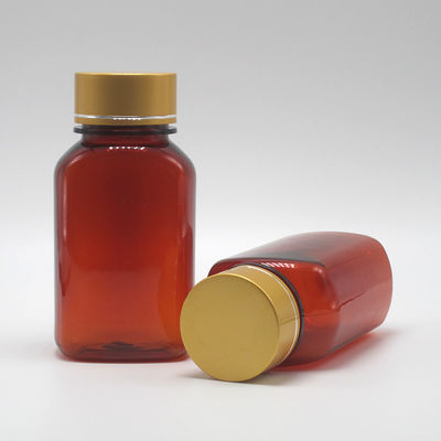 Colore personalizzabile Bottiglie di medicina in plastica piatta quadrata in PET da 150 ml con tappi diversi