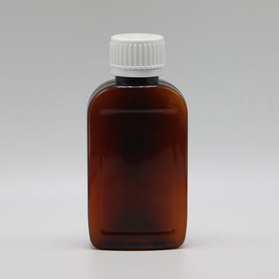 100cc PET Amber/Orange Maple Cough Syrup Bottle con cappuccio CRC e sigillo termico