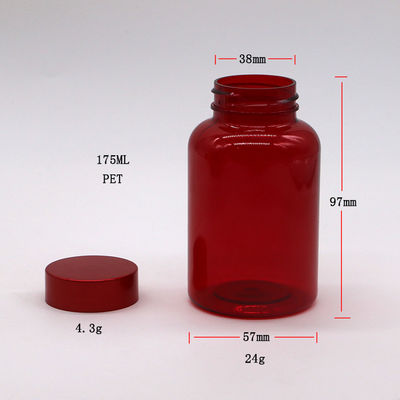 Bottiglia per pillole in capsule di plastica PET di tipo 175ML/6OZ con tappi a vite CRC