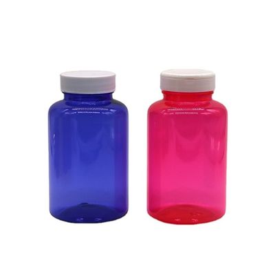 300 ml / 10oz Bottiglia di plastica PET a forma rotonda con tappo a piegatura per contenitore di bottiglia per pillole