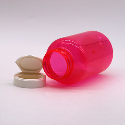 300 ml / 10oz Bottiglia di plastica PET a forma rotonda con tappo a piegatura per contenitore di bottiglia per pillole