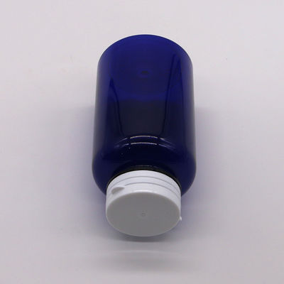 Materiale del colletto PET 200cc Bottiglia di plastica rotonda Contenitore per medicinali con tappi per anelli di facile estrazione