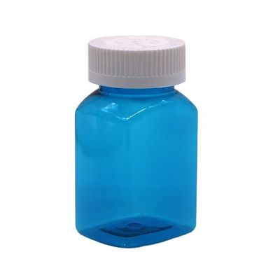 Bottiglia solida Bottiglia in polvere con tappo a vite 120 ml Bottiglia in plastica trasparente PET quadrata