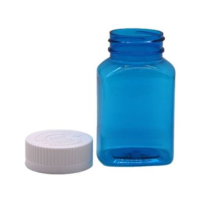 Bottiglia solida Bottiglia in polvere con tappo a vite 120 ml Bottiglia in plastica trasparente PET quadrata