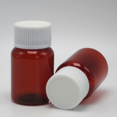 40ml/1.3oz Ambrato PET Pillola Capsula Bottiglia di olio di pesce con tappo a vite in argento di alluminio
