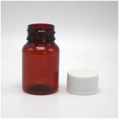 40ml/1.3oz Ambrato PET Pillola Capsula Bottiglia di olio di pesce con tappo a vite in argento di alluminio