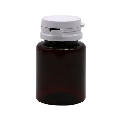 Colore personalizzato Pillola PET Ambrata 50 ml Capsula Bottiglia di olio di pesce con tappo strappante/ tappo a vite