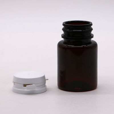 Colore personalizzato Pillola PET Ambrata 50 ml Capsula Bottiglia di olio di pesce con tappo strappante/ tappo a vite