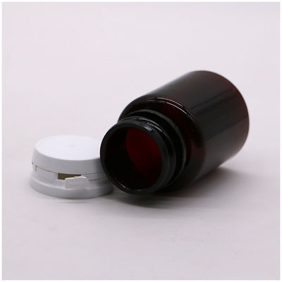 Colore personalizzato Pillola PET Ambrata 50 ml Capsula Bottiglia di olio di pesce con tappo strappante/ tappo a vite