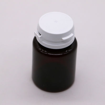Colore personalizzato Pillola PET Ambrata 50 ml Capsula Bottiglia di olio di pesce con tappo strappante/ tappo a vite