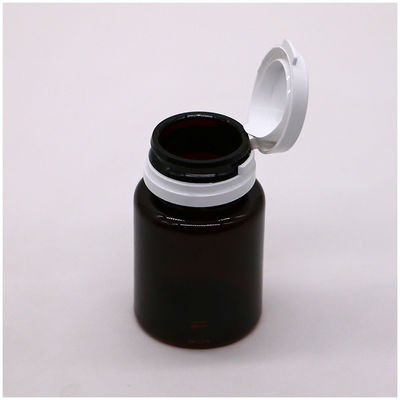 Colore personalizzato Pillola PET Ambrata 50 ml Capsula Bottiglia di olio di pesce con tappo strappante/ tappo a vite