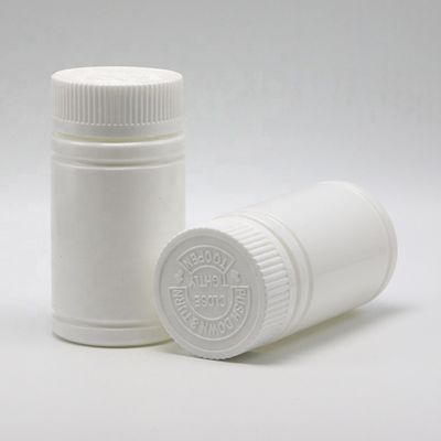 Bottiglia di plastica PE rotonda da 120 ml con tappo a vite per compresse