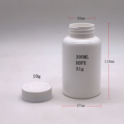 300 ml/10 oz HDPE Bottiglia di capsule di plastica rotonda per pillole