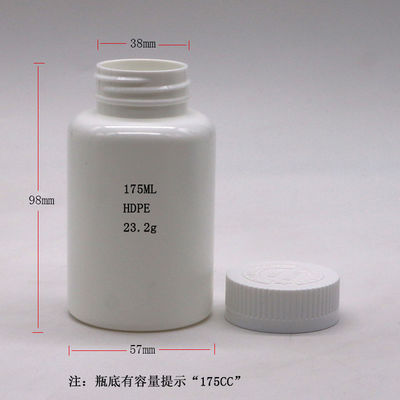 Logo personalizzato Bottiglia di plastica in PE a forma rotonda da 175 ml per il deposito di capsule solide