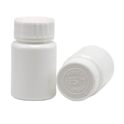 Contenitore di compresse in plastica bianca portatile in HDPE di 30 ml con tappo di sicurezza per bambini