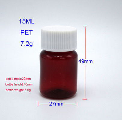 Bottiglia per pillole in PET di 15 ml con tappo di sicurezza per bambini riciclabile senza BPA