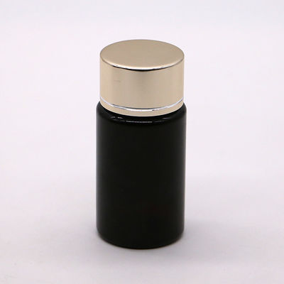 GMP 50ML PET Plastic Medicine Tablet Pill Bottle Container Con Gold Silver Coating Cap