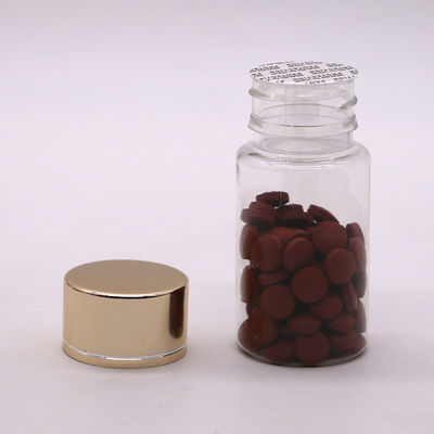 GMP 50ML PET Plastic Medicine Tablet Pill Bottle Container Con Gold Silver Coating Cap