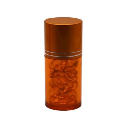 60 ml di pillola PET ricaricabile Capsula Bottiglia di olio di pesce con tappo a vite in oro argento alluminio