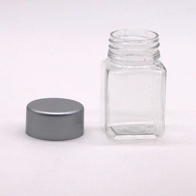 Bottiglie quadrate in PET di 60 ml con tappo a vite di plastica per compresse