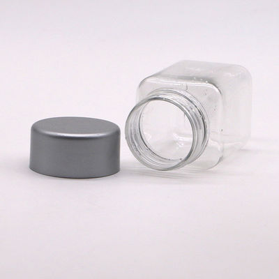 Bottiglie quadrate in PET di 60 ml con tappo a vite di plastica per compresse