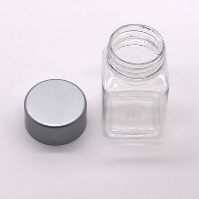 Bottiglie quadrate in PET di 60 ml con tappo a vite di plastica per compresse