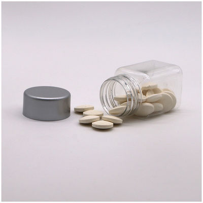 Bottiglie quadrate in PET di 60 ml con tappo a vite di plastica per compresse