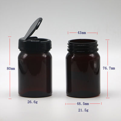 Stampa a schermo Bottiglia ricaricabile in plastica medica PET da 80 ml per compresse