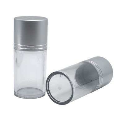 Bottiglia trasparente di plastica a bocca larga a forma di cilindro in PET da 80 ml con coperchi di alluminio facili da usare