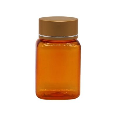 90 ml / 3oz PET Quadratura Bottiglia Capsula Gialla/ Arancione con tappo in oro rosa e sigillo termico