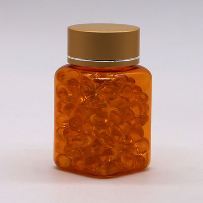 90 ml / 3oz PET Quadratura Bottiglia Capsula Gialla/ Arancione con tappo in oro rosa e sigillo termico