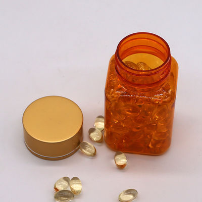 90 ml / 3oz PET Quadratura Bottiglia Capsula Gialla/ Arancione con tappo in oro rosa e sigillo termico