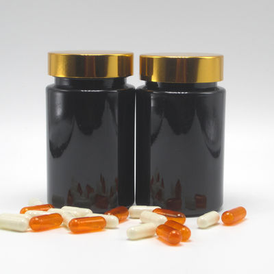 Materiale di base PET 120 ml Bottiglia di plastica nera per il supplemento pillola Capsula Medicina
