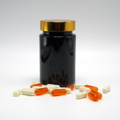 Materiale di base PET 120 ml Bottiglia di plastica nera per il supplemento pillola Capsula Medicina