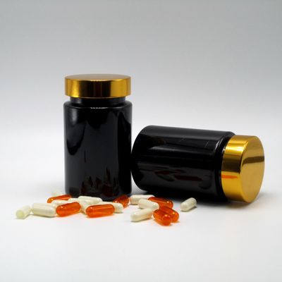 Materiale di base PET 120 ml Bottiglia di plastica nera per il supplemento pillola Capsula Medicina