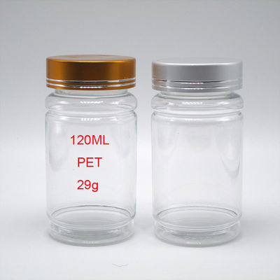 Collare PET 120 ml Bottiglia di plastica a vite a forma di bambù Cappuccio per pillole Capsule Supplemento medicinale per compresse