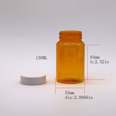 Campioni gratuiti 150ml/cc PET Bottiglia di plastica arancione per medicine