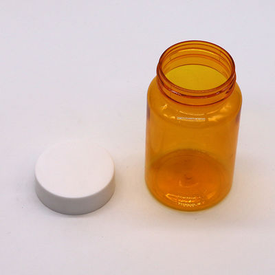 Campioni gratuiti 150ml/cc PET Bottiglia di plastica arancione per medicine