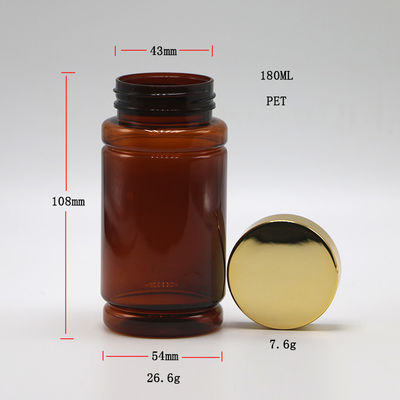 Coperture a prova di bambino PET Bottiglia di plastica a forma di bambù per pillole Capsule Supplemento medicinale per compresse