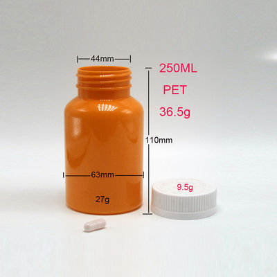 300 ml PET di qualità farmaceutica Bottiglia di plastica medica vuota per integratore di capsule per pillole