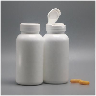 Bottiglia per compresse in plastica in HDPE a forma rotonda da 200 ml con coperchio flessibile e materiale PE