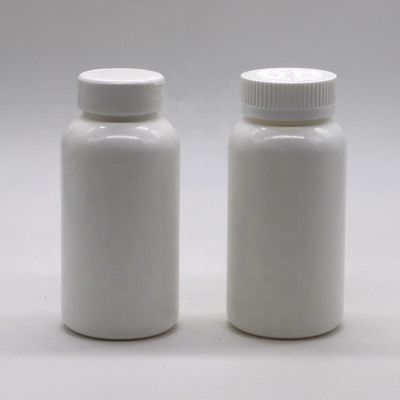 Bottiglia per compresse in plastica in HDPE a forma rotonda da 200 ml con coperchio flessibile e materiale PE