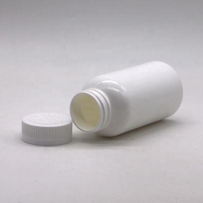 Bottiglia per compresse in plastica in HDPE a forma rotonda da 200 ml con coperchio flessibile e materiale PE