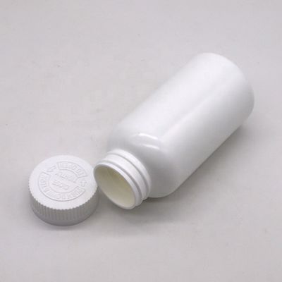 Bottiglia per compresse in plastica in HDPE a forma rotonda da 200 ml con coperchio flessibile e materiale PE