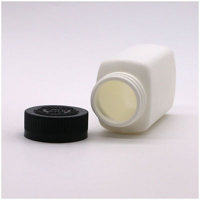 Cappuccio a vite 120 ml HDPE Forma quadrata Contenitore di bottiglia di pillole a colori personalizzati