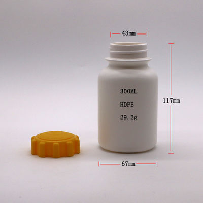 300cc HDPE Bottiglia di plastica rotonda con tappo a vite per compresse di integratori di medicina