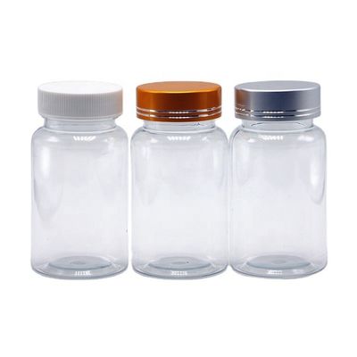Bottiglia di compresse in plastica PET personalizzata a forma rotonda da 100 ml/3,4 oz per la conservazione dei medicinali